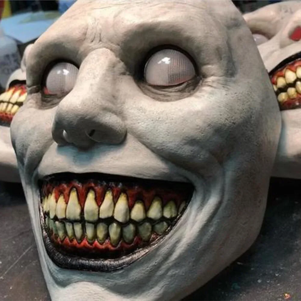 1 قطعة قناع الهالوين الشيطاني المبتسم الشرير مثالي للعب الأدوار الرعب والحفلات التنكرية فكرة هدية رائعة قناع الشيطان ذو العين البيضاء