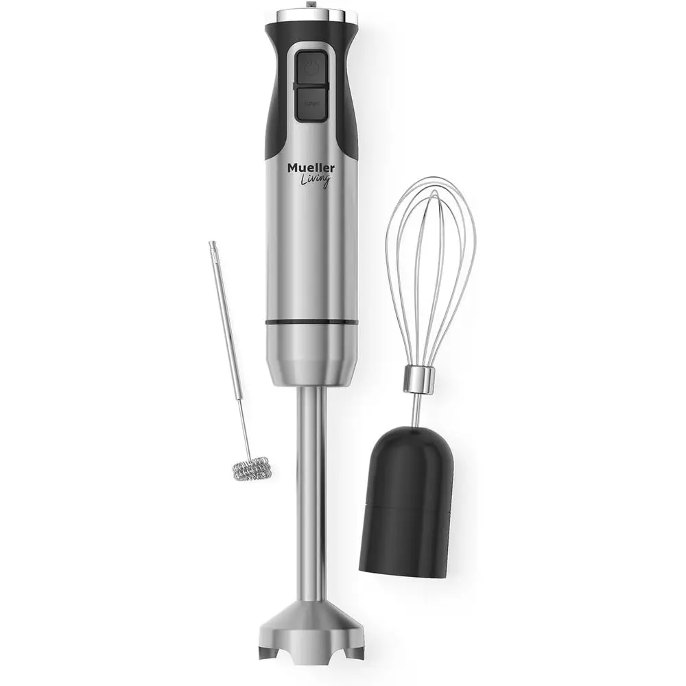 

Immersion Hand Blender, 500W Motor, 8-Speed Turbo, Blending Shaft, Whisk, Milk Frother & Measuring Beaker