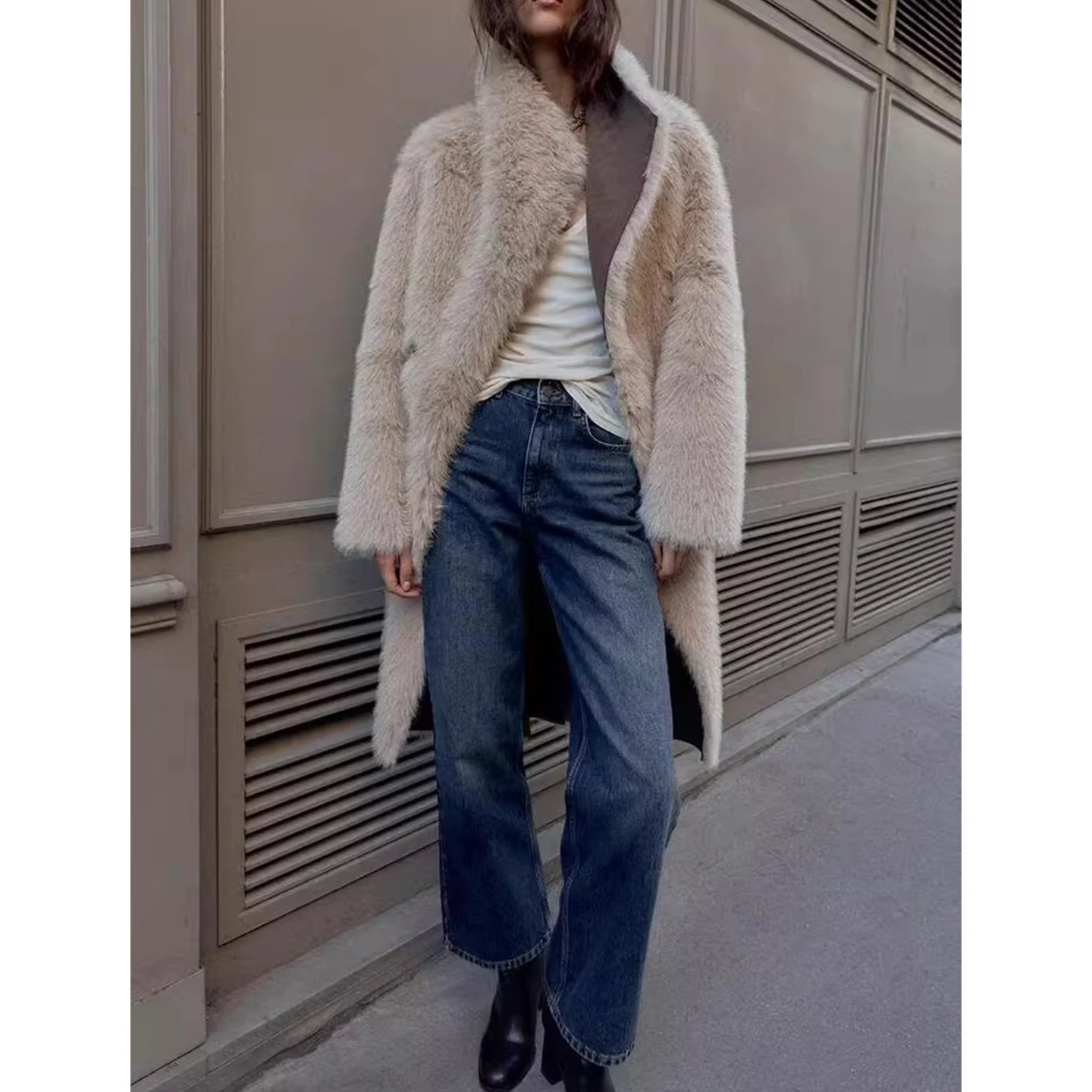 خريف شتاء جديد وصول المرأة Sle طويل Sve مزدوجة الياقة مزدوجة الوجهين يمكن ارتداؤها معطف ملابس خارجية Ele Faionable #3