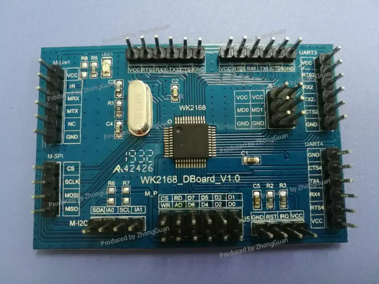 WK2168 Chip Evaluation Board, Multiple Main Interfaces UART/SPI/IIC To 4 Serial Port UART