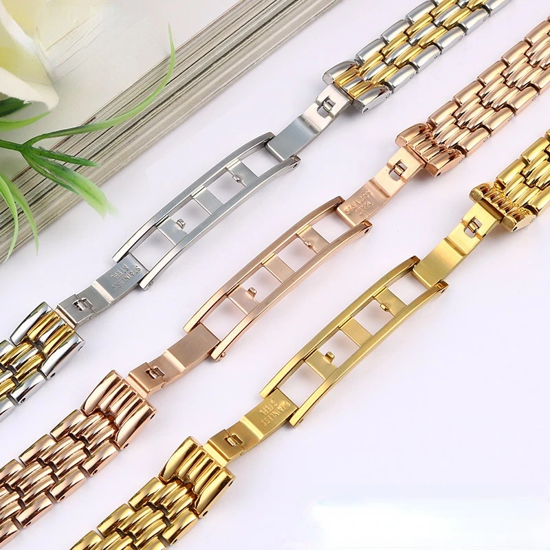 Universal steel Strap 8mm 10mm 12mm 14mm Slim Women fashion Band Bracelet Watch band Accessories for rossini armani