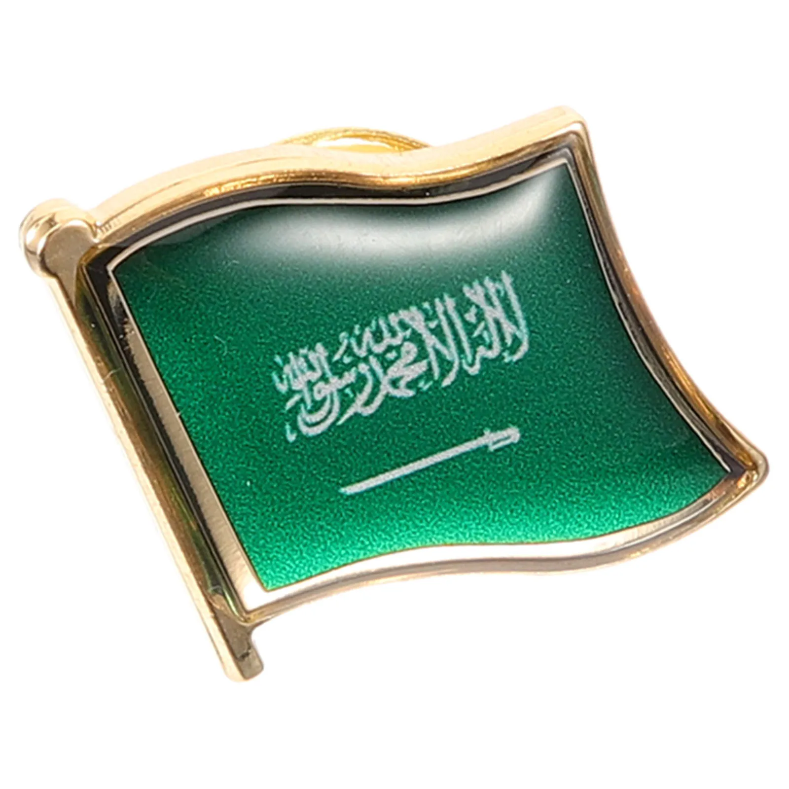 

Saudi Country Flag Brooch Men Metal Lapel Pin Durable Pin for Hats Suits Shirts Clothing Badge Saudi National Day Flag Brooch