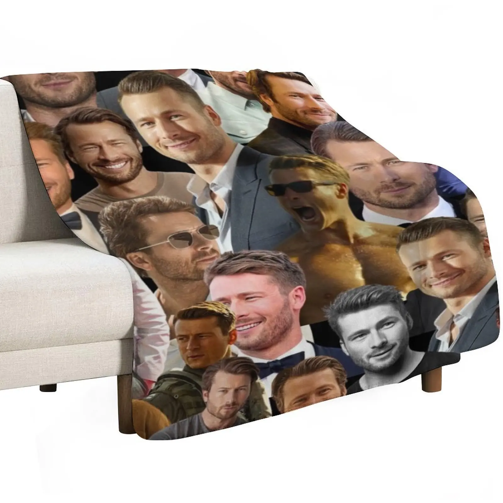glen powell photo collage Throw Blanket manga Softest Travel Blankets Sofas Of Decoration Shaggy Beautifuls Blankets