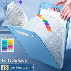 Portable A4 File Folders Large Capacity Document Organizer Student School Office Letter Size Storage Stationery Kawaii INTJ Gift