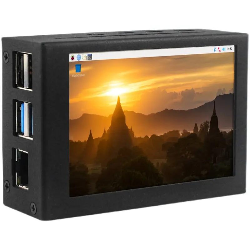 Display 3.5 inch touch screen metal shell Raspberry pi 4B can be installed with fan integrated shell