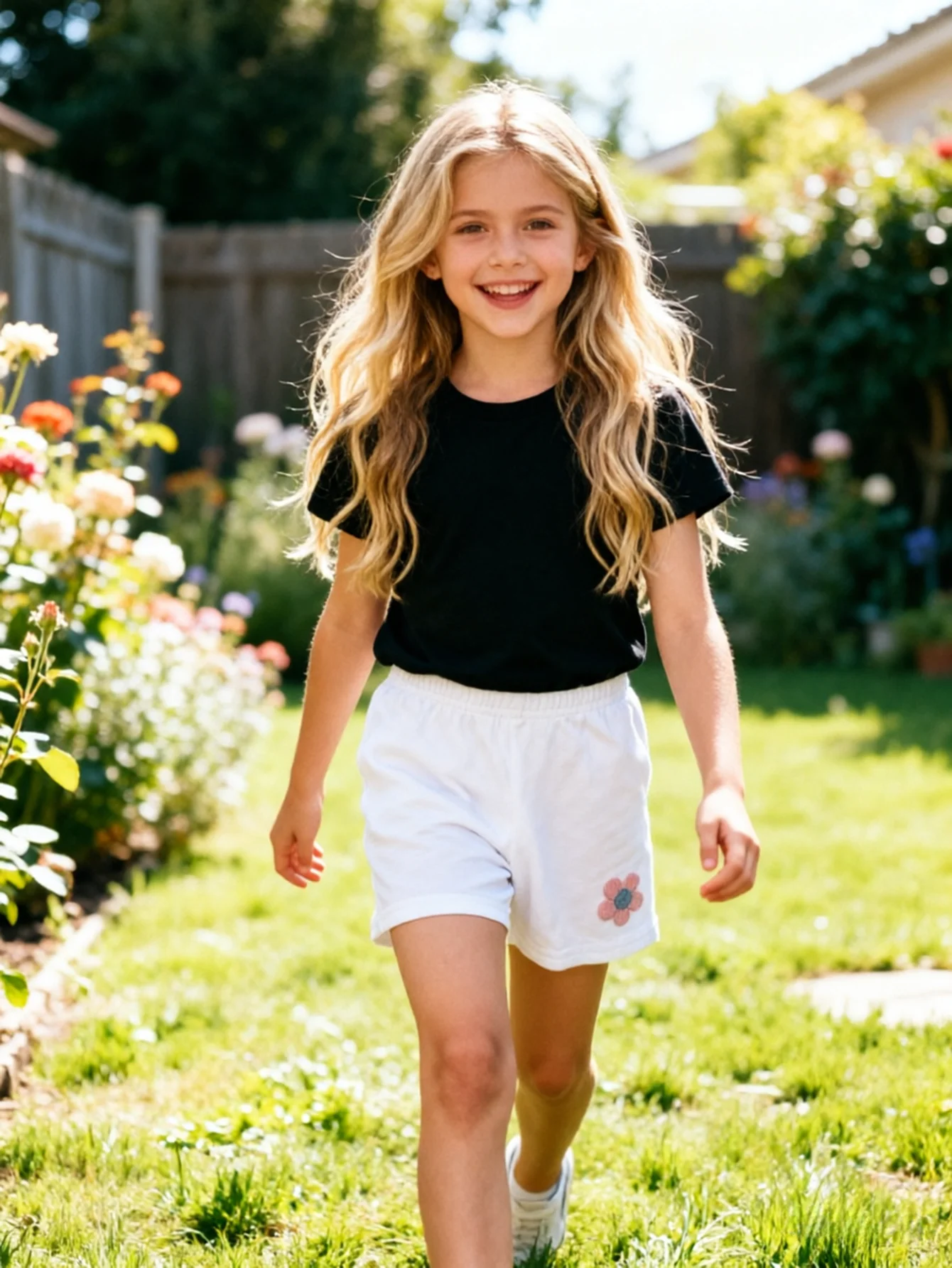 4 Stück Sommer-Leggings mit kleinem Blumenmuster und geradem Bein für Kinder, Sicherheitsshorts für Mädchen, Leggings für Kinder im Alter von 2–12 Jahren, für den täglichen Gebrauch – Detail 4