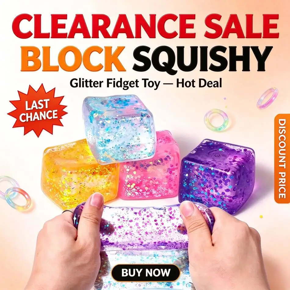 Clearance Slow Rebound Maltose Square Squishy Aurora Color Stress Relief Toy Vent Ice Squishy TPR Material Random Style Blind