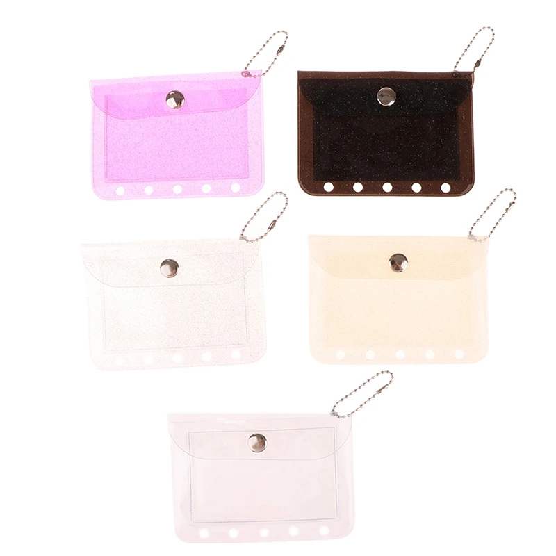 Tarjetero de PVC transparente para hombre y mujer, cartera portátil impermeable para tarjetas de identificación, monedero para chica