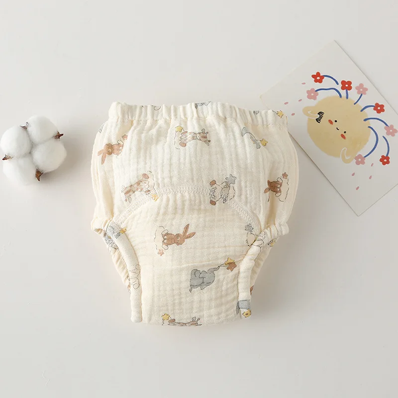 Washable Baby Training Pants Cotton Diapers Bubble Gauze Nappy Breathable Reusable Children's Underwear Toddler Cloth Diapers