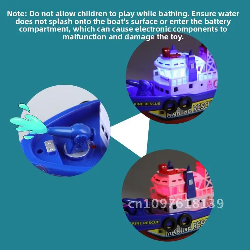 Children's Fire Boat Toy Electric Sea Ship Underwater Boat Model Water Luminous Toy Boat
