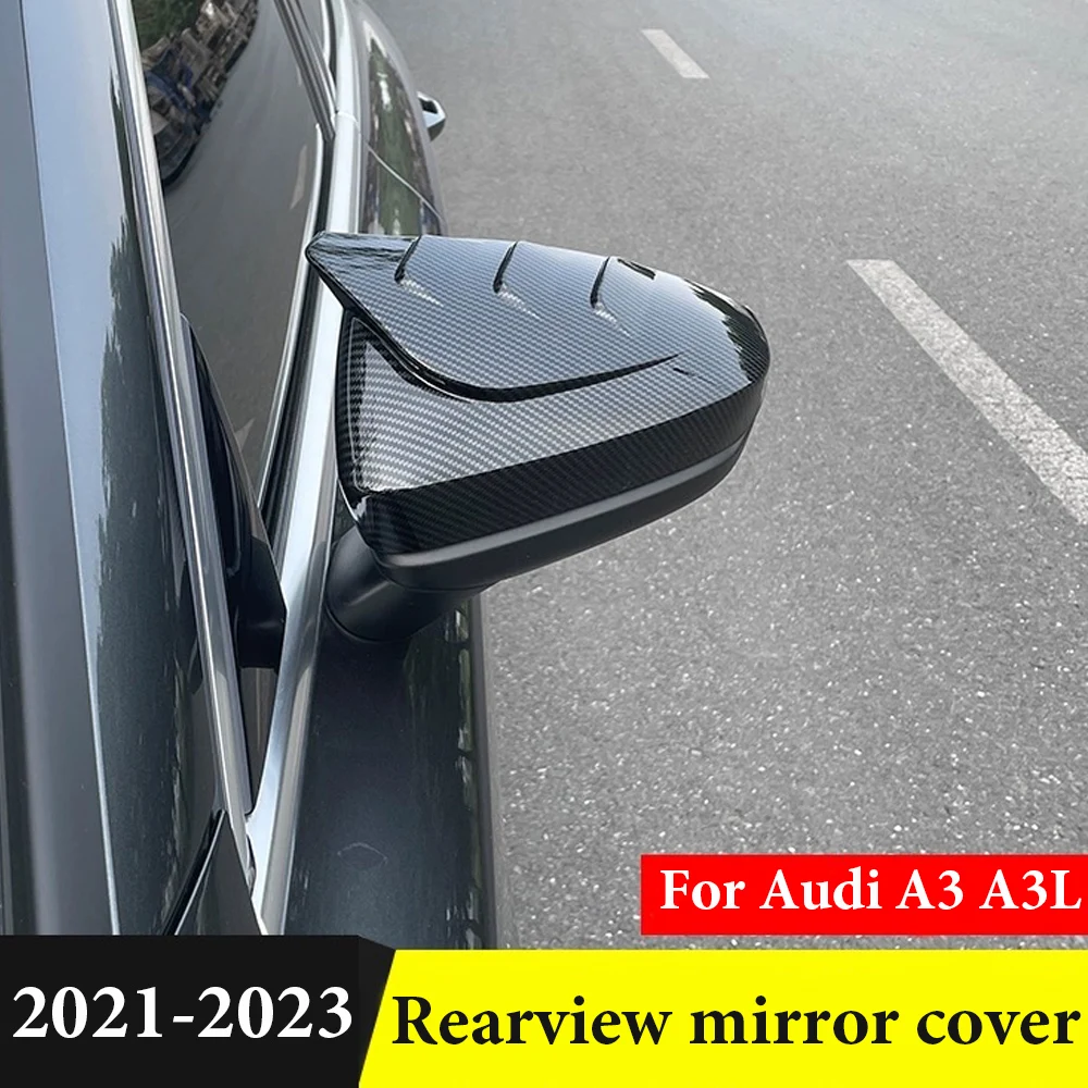 

High quality Carbon Fiber/Black For Audi A3 A3L 2021 2022 2023 Rearview Mirror Cover Exterior Auto Accessories Car-Styling