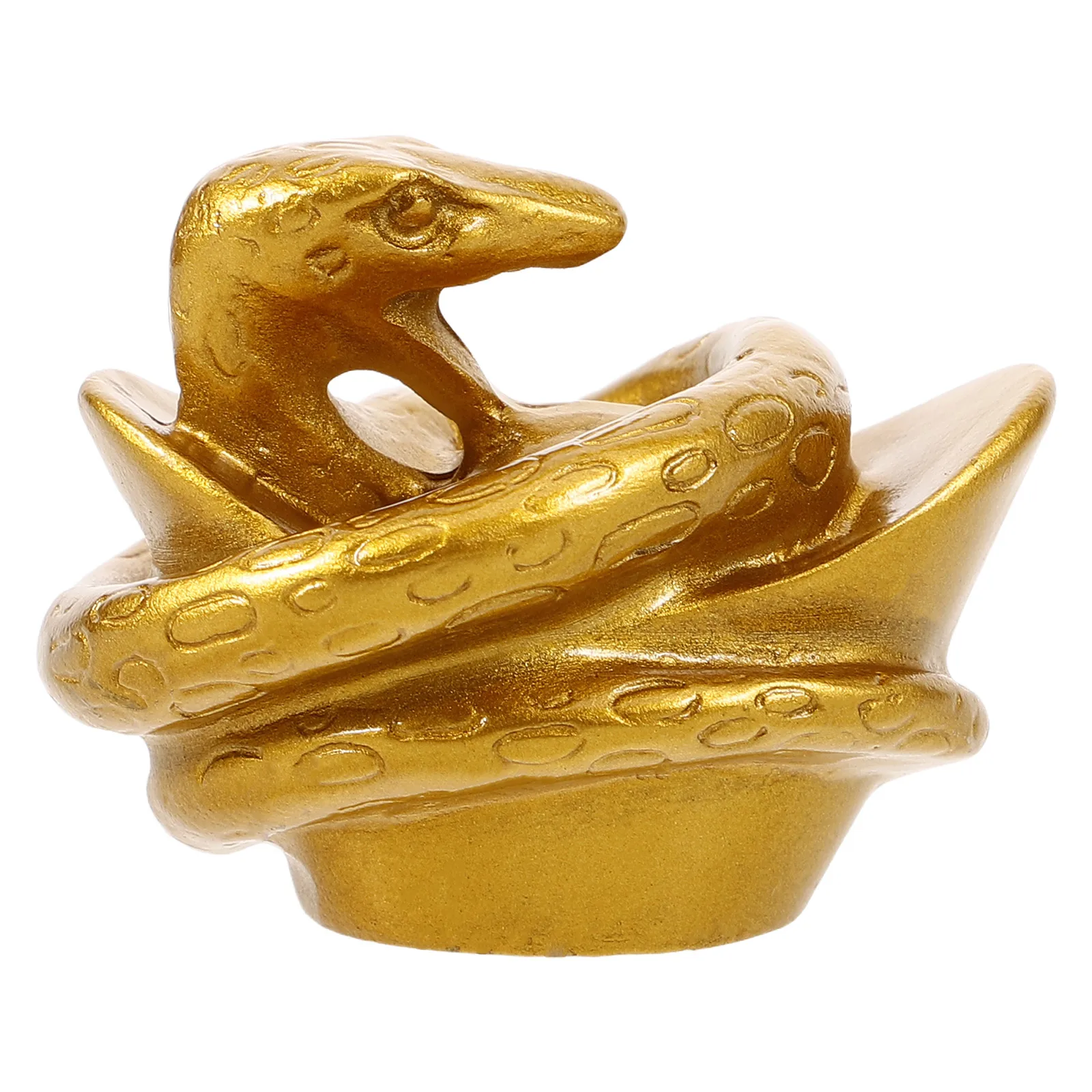 

Golden Resin Delicate Snake Statue Chic Zodiac Resin Ornament Indoor Desktop Snake Decor Desktop Decor Cabinet Statue