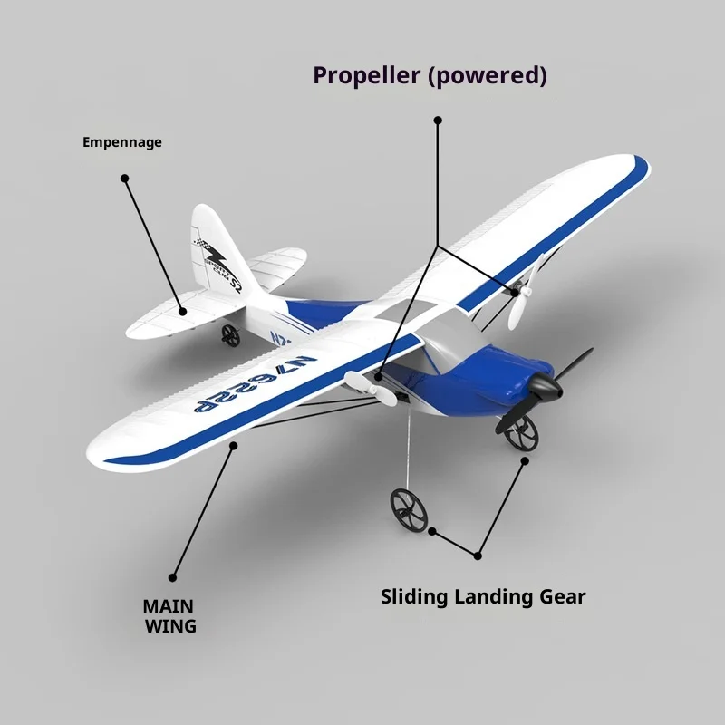 볼란텍스 76202 자이로 장착 2채널 고정익 무선 조종 항공기 어린이 크리스마스 선물용