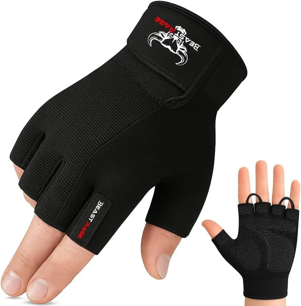 

Durable Gym Gloves for Men Women, Half Finger Anti-Slip Weight Lifting Gloves for Training, Cycling, Bodybuilding