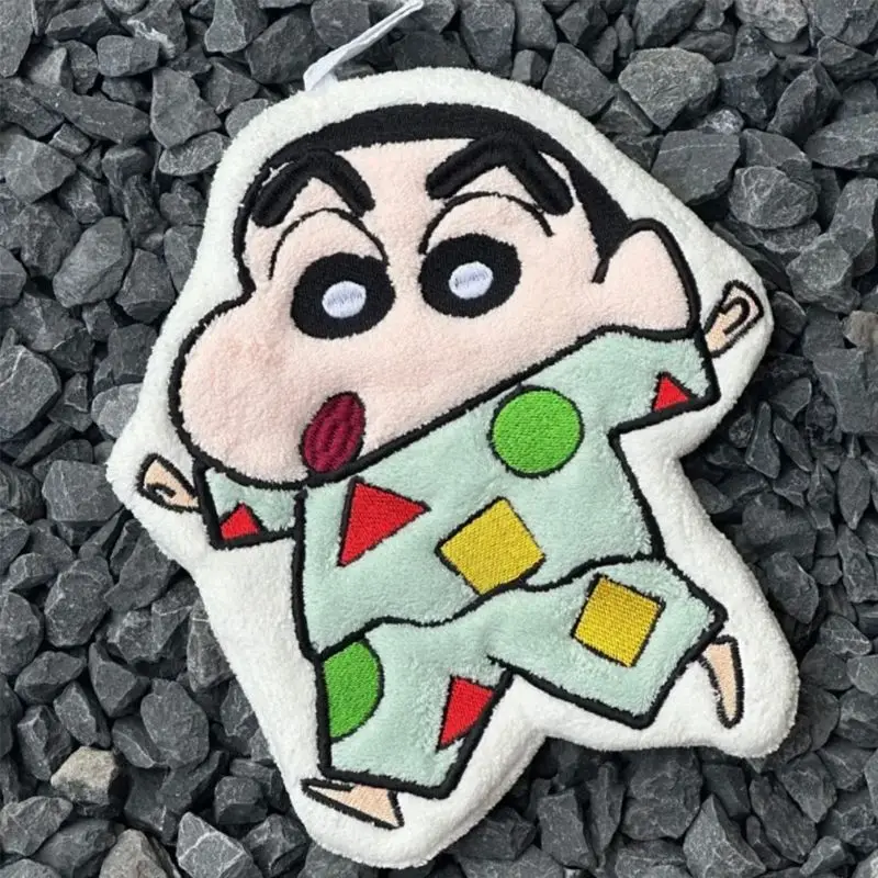 Adorable Crayon Shin-chan Hanging Hand Towel Fluffy Coral Fleece Super Absorbent Quick Dry Towel Cute Cartoon Wipe Daily Decor