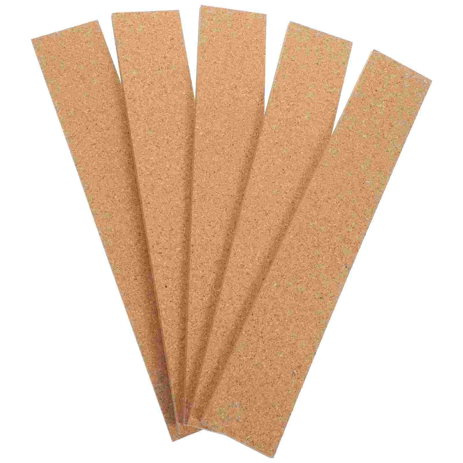 

5 Pcs Frameless Bulletin Board Strip Cork Wall Tiles Photo Strips Memo Bar Natural Adhesive Boards Announcement Thick Office