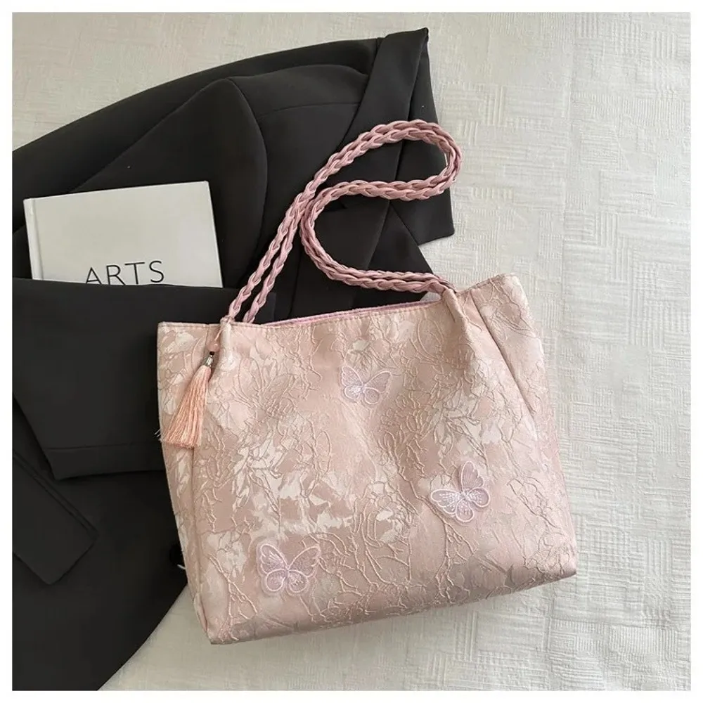 Neue Freizeittasche im chinesischen Stil mit Textur, vielseitige Handtasche mit antiken Hanfu-Elementen, große Kapazität, Arbeitstasche, Geschenk – Detail 13