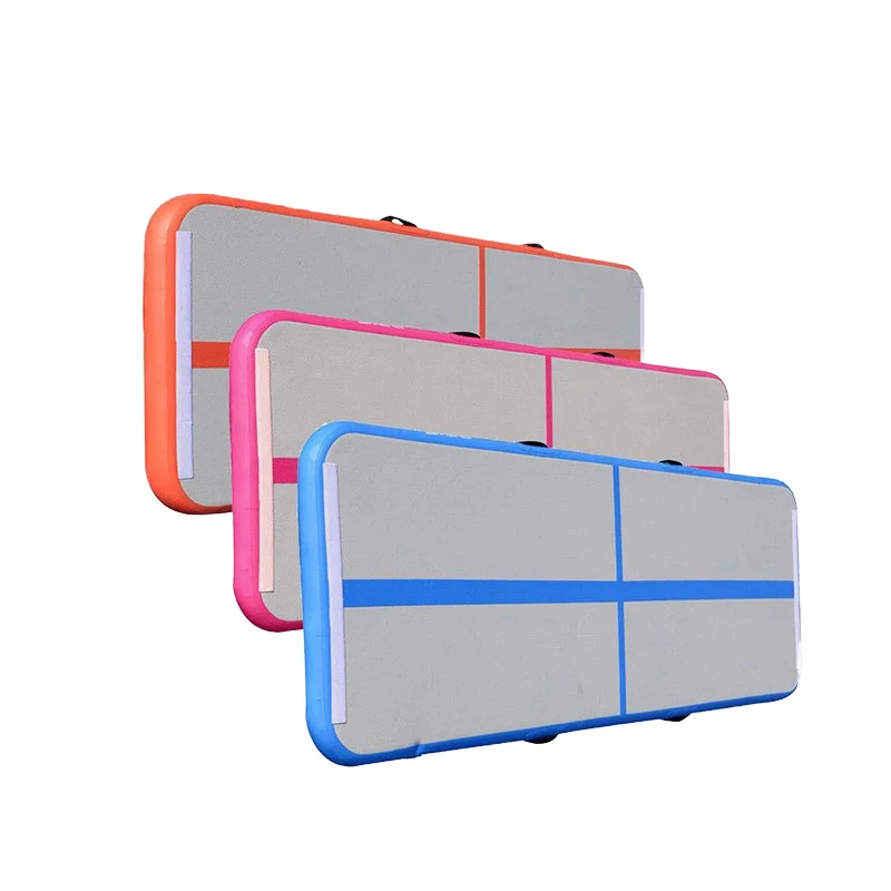 2026  Factory Direct Sales 3m 6m PVC Inflatable Gymnastics Mat Flat Brushed Air Cushion for Taekwondo Somersault Family Yoga Mat