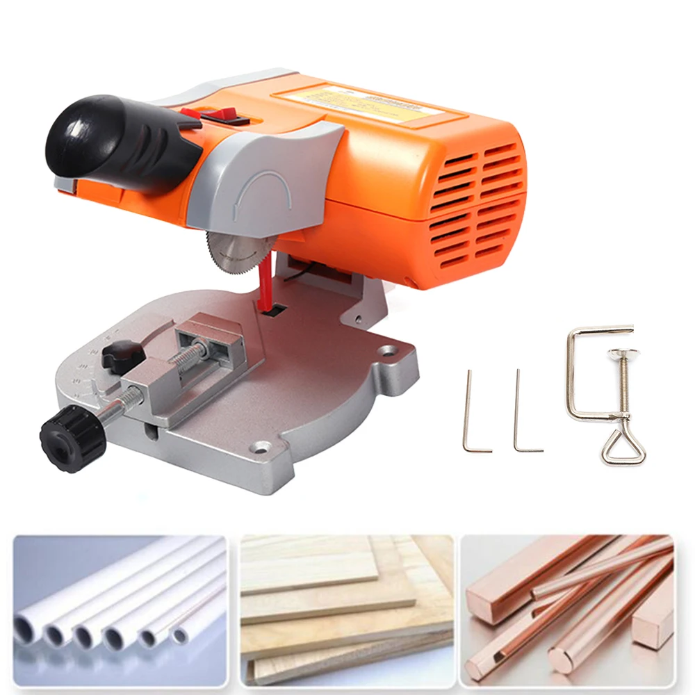 220V 90W マイクロデスクトップ 45 ° 木材、プラスチック、石、非鉄金属の切断に適した切断機 25x14x15cm