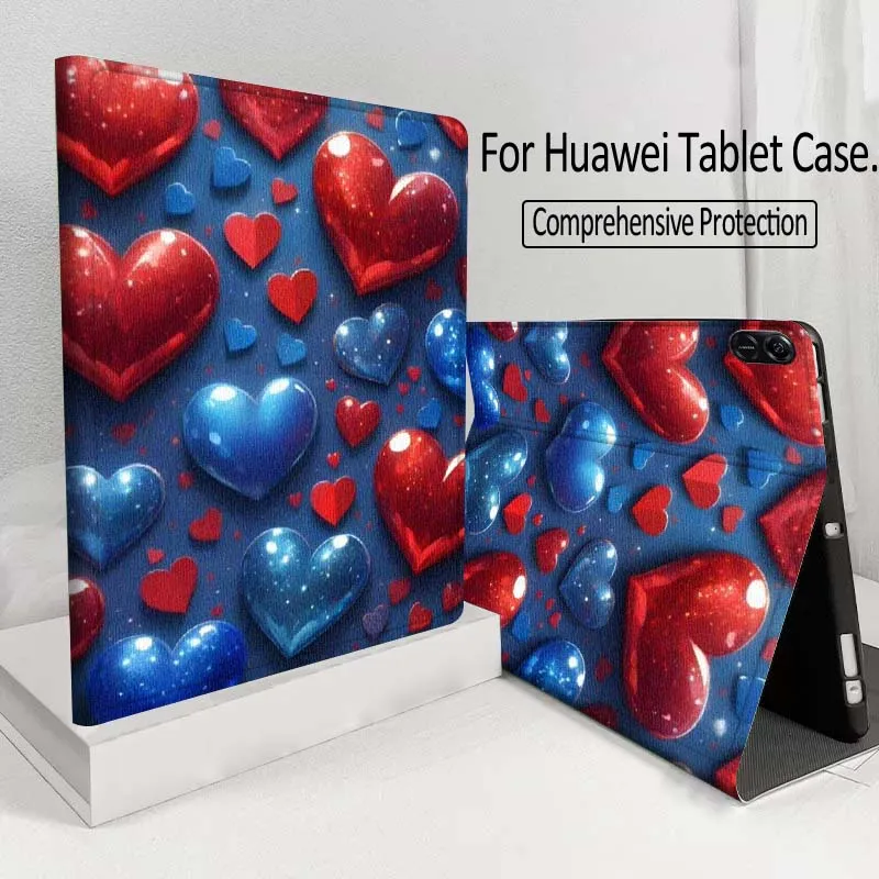 

Colorful Heart Illustration Art For Huawei MatePad M5 T5 SE 11 Pro Honor Tab 5 V7 V8 X9 GT 10.1 10.8 Inch Tablet Case Cover