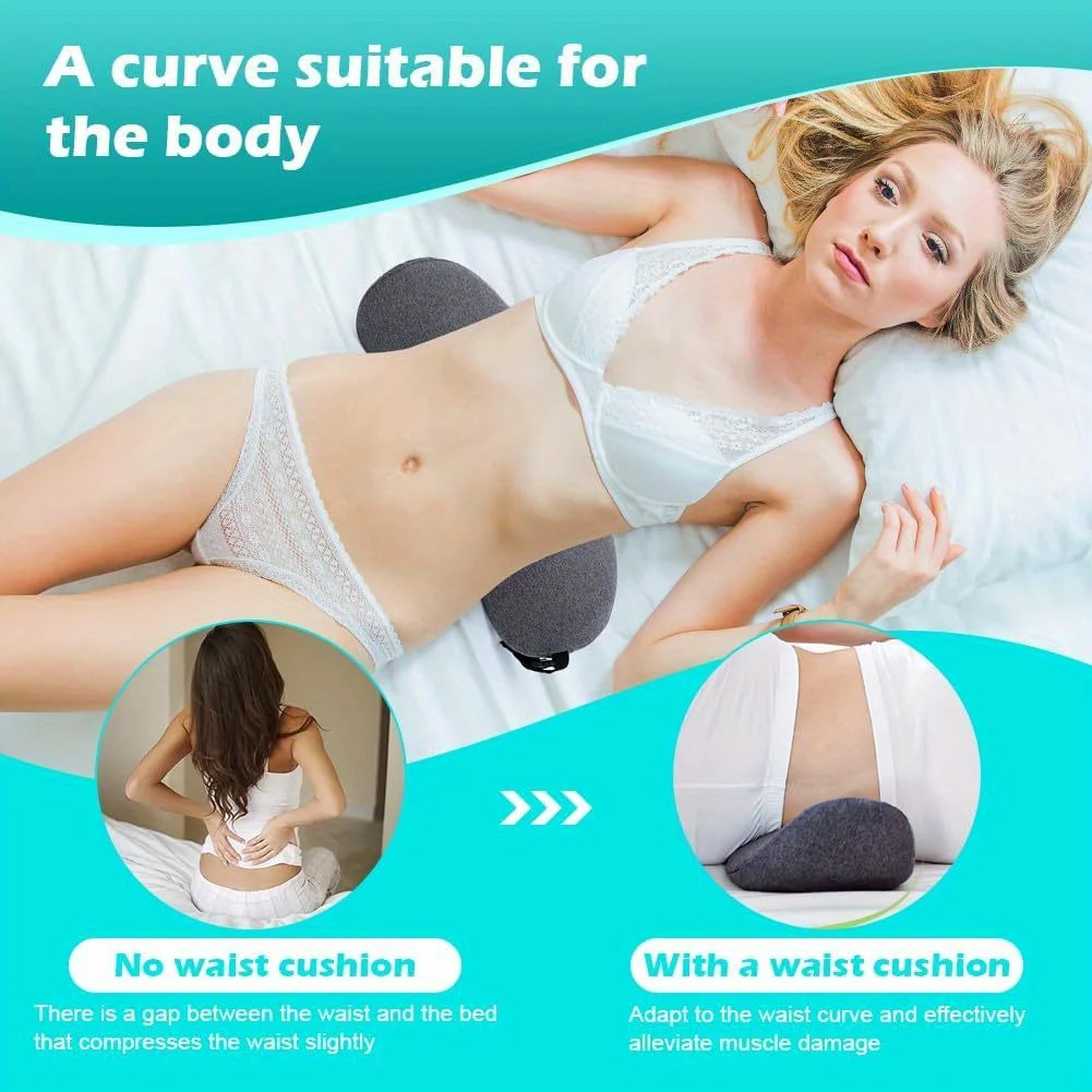 1pc Orthopedic Memory Foam Lumbar Pillow for Lower Back Relief and Support - Perfect for Side Sleepers, Pregnancy, and Maternity