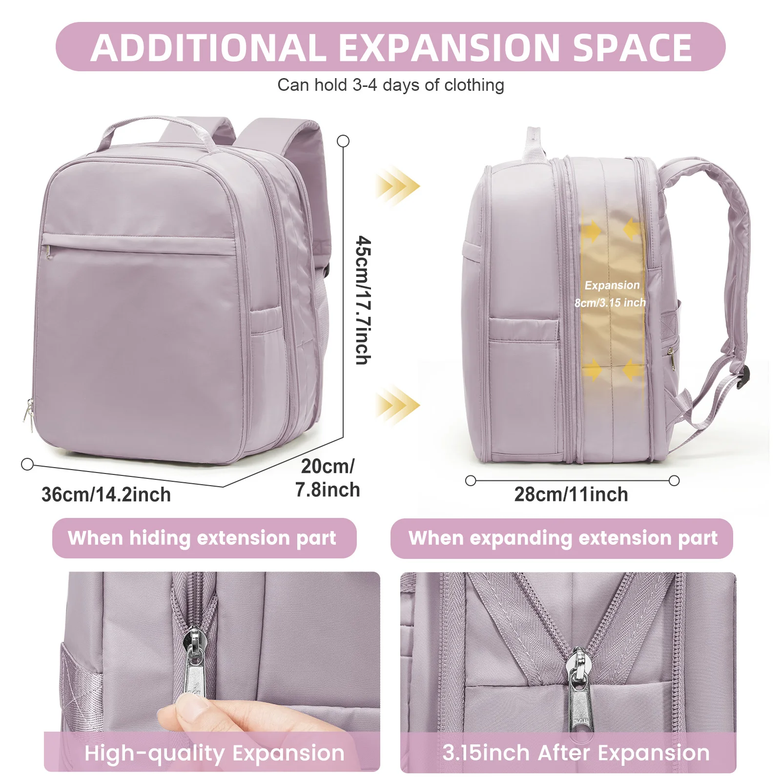 Sac à Dos De Voyage Sous Vide Avec Pompe - 45x36x20 Cm Easyjet Cabine - Compartiment PC 15.6" Imperméable Bleu
