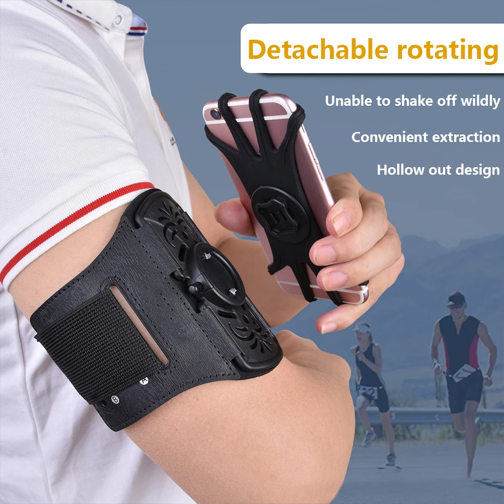 تشغيل شارة الرياضة الذراع الفرقة قابل للتعديل حامل الهاتف الخليوي 360 درجة الدورية تشغيل الهاتف شارة لمعظم الهواتف