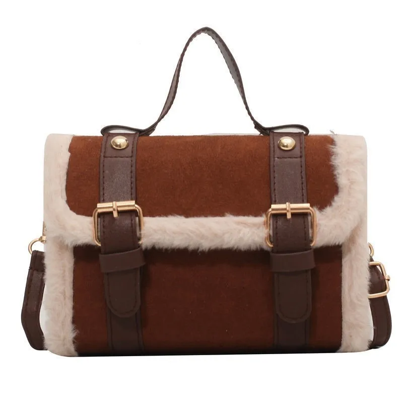 Winter Women Crossbody/shoulder Bag Classic New Lamb Plush Bag Lady Small Square Girls Student Handbag French Korea Style