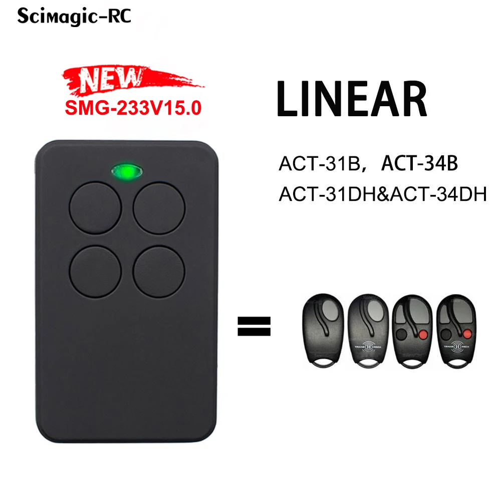 Clone LINEAR Garage Remote Control  ACT-31B ACT-34B ACT-31DH&ACT-34DH 433mhz Command Opener Controller