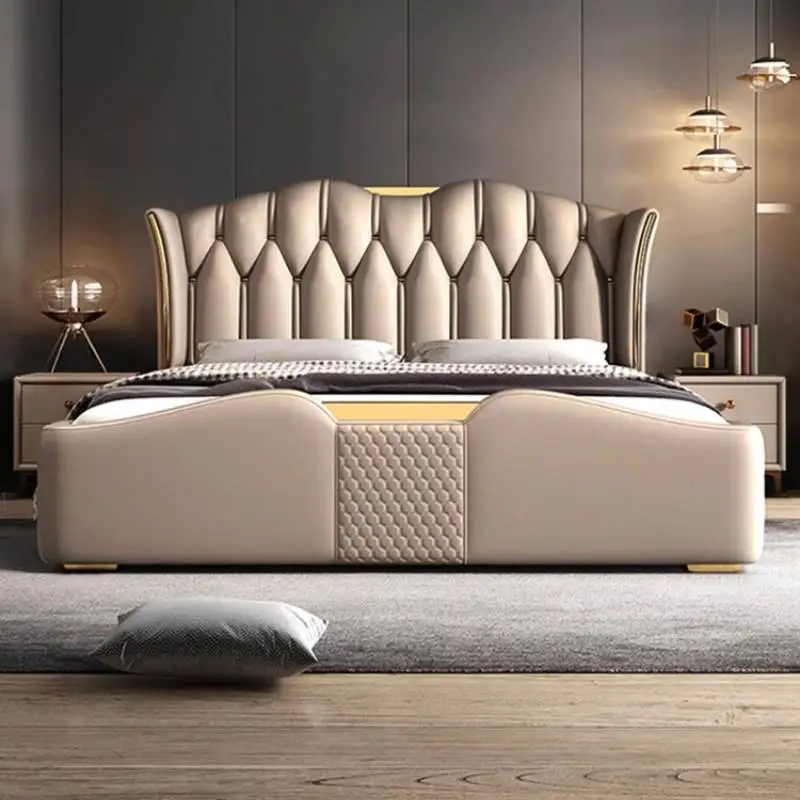 

Дизайнерская серебряная двуспальная кровать, украшение, элегантная дешевая деревянная современная двуспальная кровать, каркас для взрослых, Cama, супружеская мебель для дома