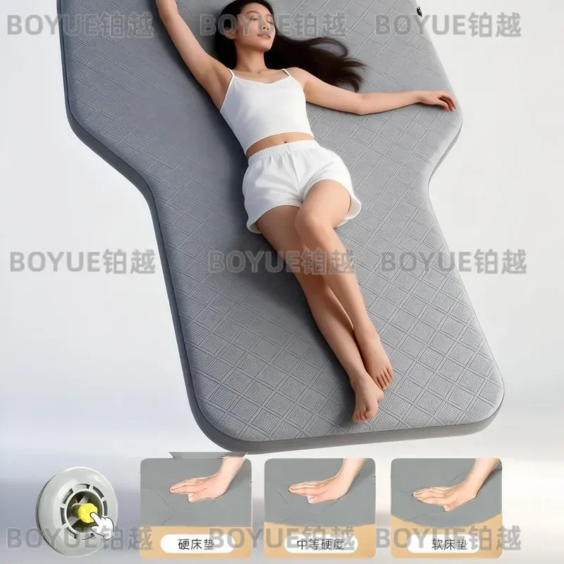 TPU Automatic Inflatable Car Mattress Brushed Fabric Rear Seat Sleeping Pad Portable Travel Bed for SUV Sedan Camping Outdoor