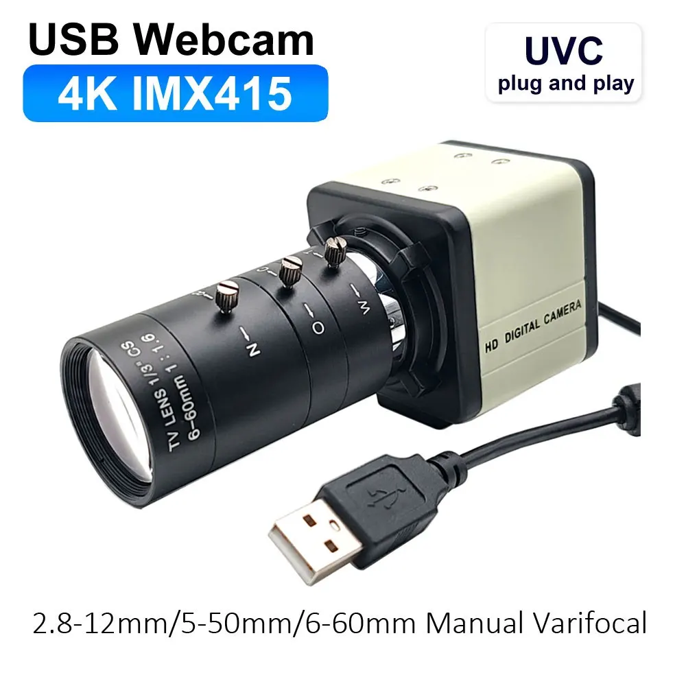 

REDEAGLE 30 кадров в секунду Высокоскоростная веб-камера 4K UVC OTG Plug And Play 5-50 мм/6-60 мм с переменным фокусным расстоянием 8MP HD USB ПК Видеокамера в реальном времени