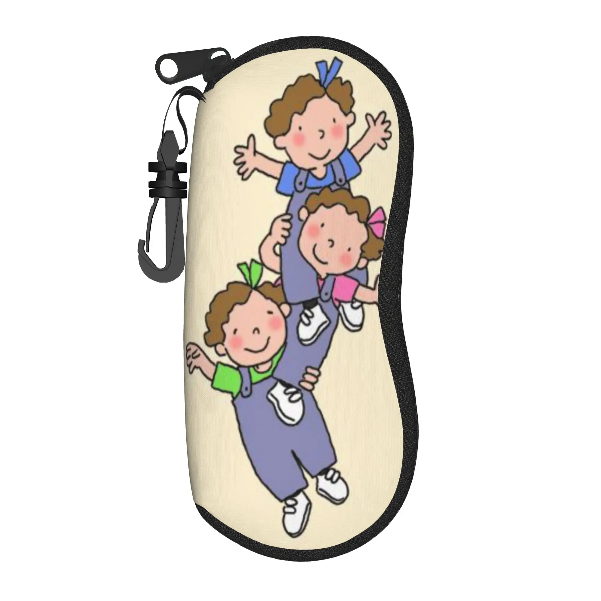 Kawaii Las Tres Mellizas cartoon Glasses Case Protective Zipper  Sunglasses Storage Box Ins Style Eye Contacts Case