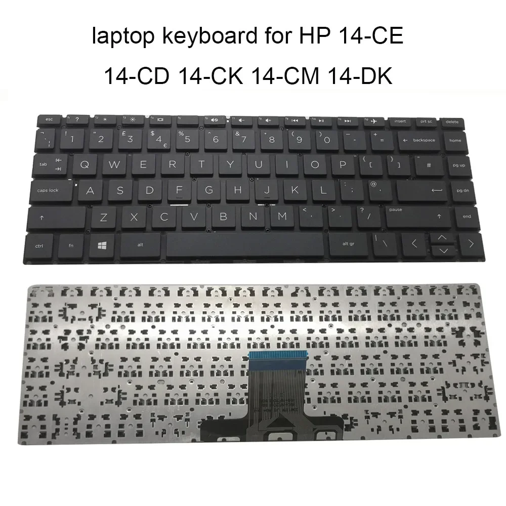 

UK GB Laptop Keyboard For HP Pavilion 14-CE 14-CD 14M-CD 14-DQ 14S-DQ 14-DK 14S-DK 14-CE000 Replacement Keyboards NO Backlight