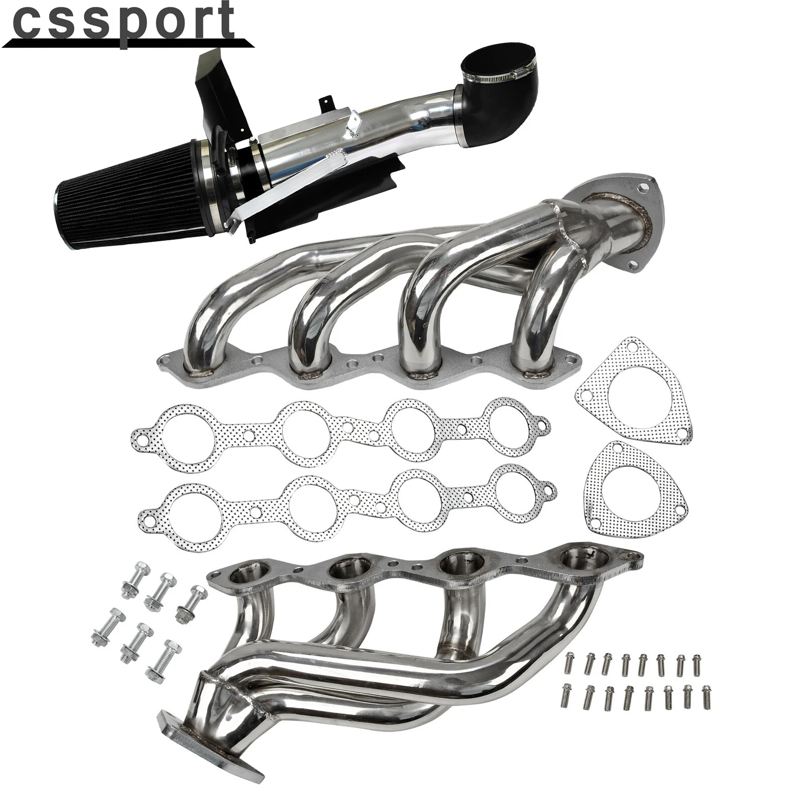 

For Chevy GMC Avalanche Silverado Sierra Tahoe 4''Cold Air Intake+Exhaust Header