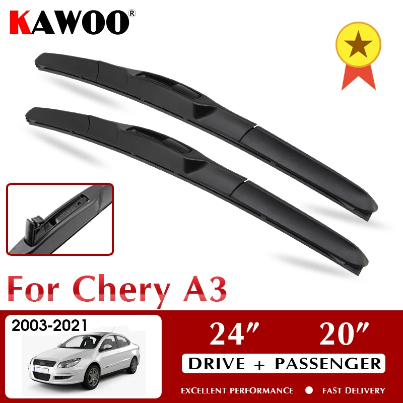 KAWOO Wiper Front Car Wiper Blades For Chery A3 2003-2021 Windshield Windscreen Front Window Accessories 24