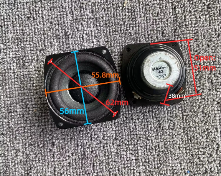 GHXAMP 2,25 pulgadas para LG altavoz de neodimio de rango completo bobina de voz grande carrera larga borde de burbuja lavabo de papel tejido 4ohm 20W