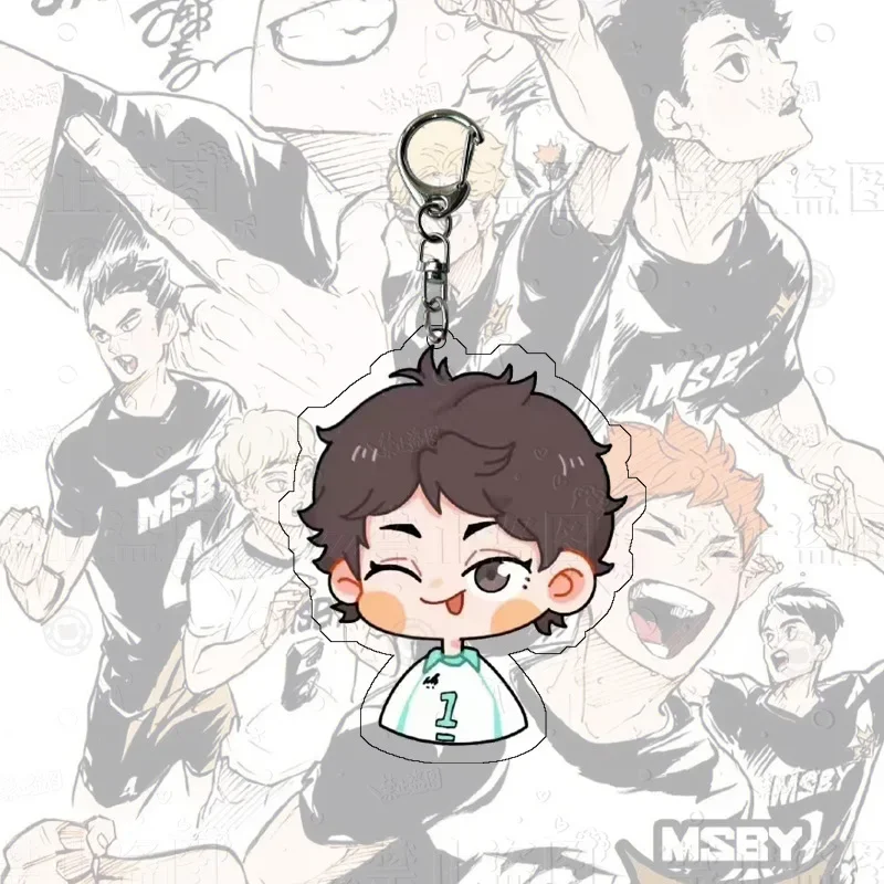 New Anime Figure Shoyo Hinata Tobio Kageyama Daichi Sawamura Key Ring HD Pattern Acrylic Key Chain Model Plate Christmas Gifts