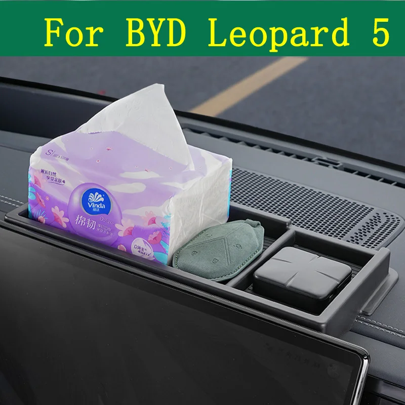 Car Center Console Armrest Storage Box Tray Organizer Anti-Slip Mats For BYD Equation Leopard 5 2023-2024