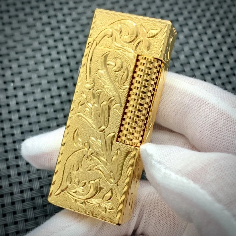 luxury-brass-lighter-with-side-sliding-golden-carved-european-style-grinding-wheel-ignition-collectible-lighter