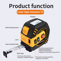 Laser Tape Measure 2 In 1 Laser Distance meter High-precision Intelligent Ruler Steel Measuring Tool with LCD Display