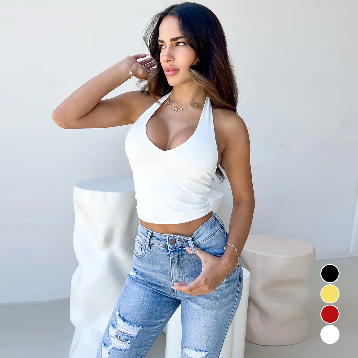 

Sexy ter Bal T-irt Women's Wear Commute Sle Slim Fit Milk Silk Material ex ort Length Color