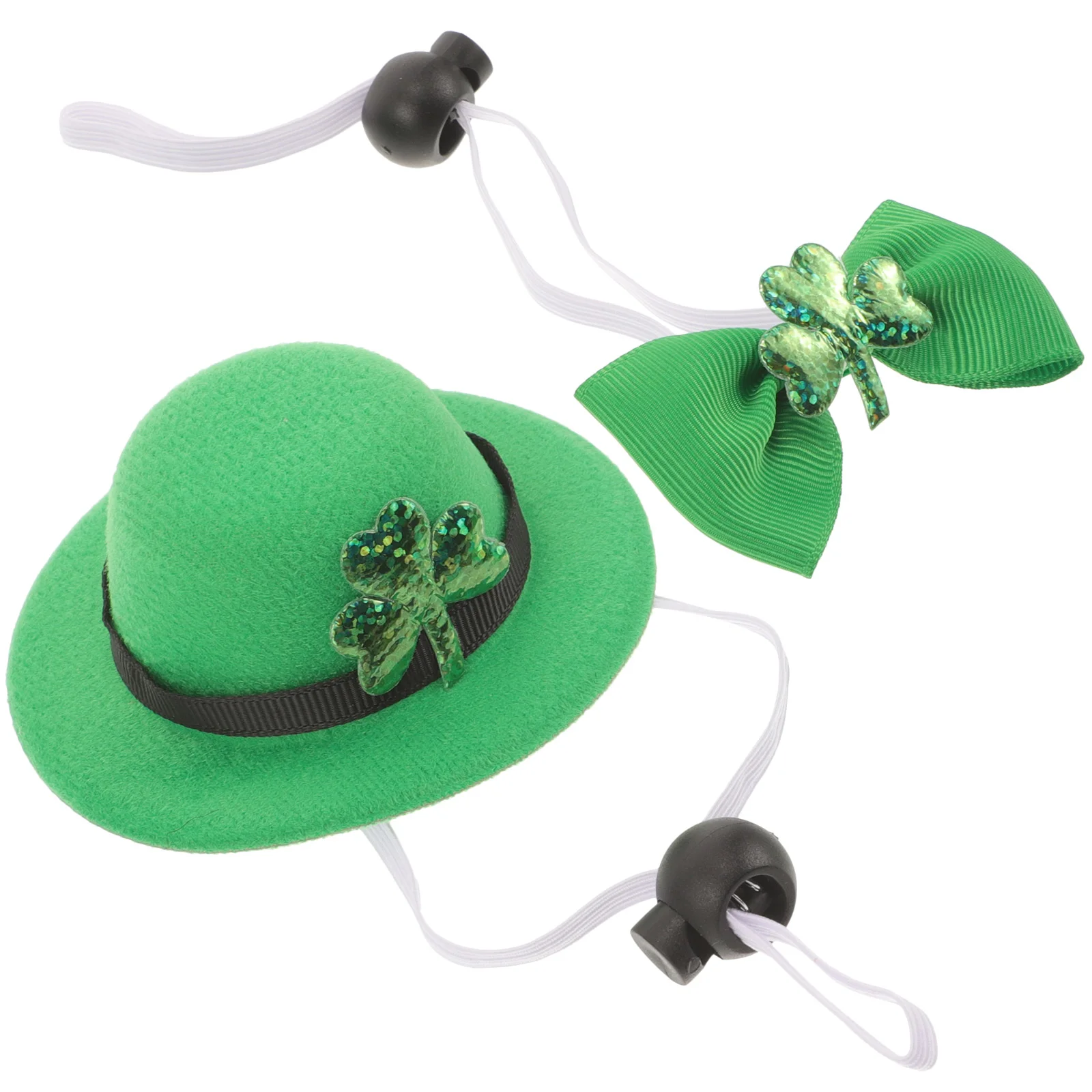 Pet Hat and Tie Set Dog Top Small St Patricks Day Costume Bow Collar Polyester Accessories for Cute