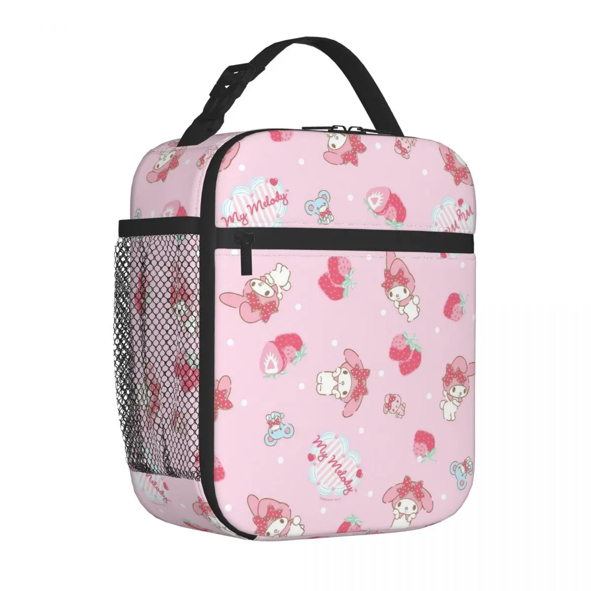 My Melody Isolierte Lunchtasche, große wiederverwendbare Thermotasche, Tragetasche, Lunchbox, Arbeit, Outdoor, Herren und Damen