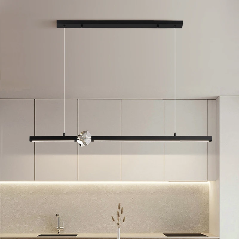 

Nordic long Luxury Crystal lampshade minimalist Art Deco Chandelier,Danish office desks Dining Room Hanging Light Decoration