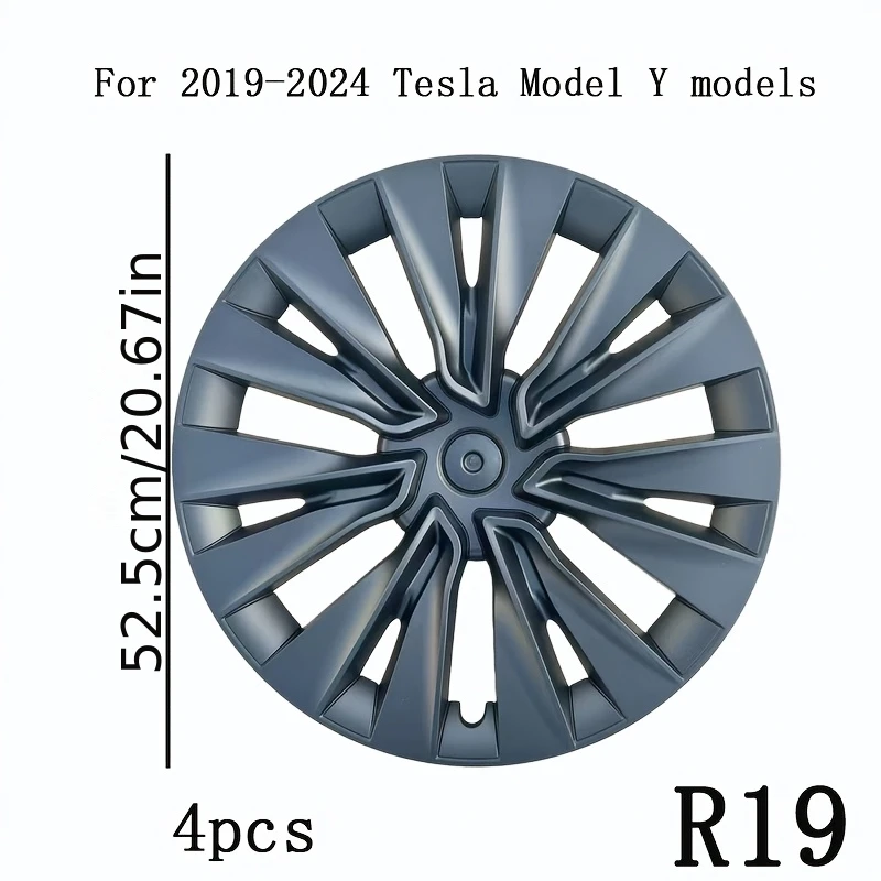 For Model Y 2024 2023 2022 2019-2025 19 Inch Wheel Hub Cap Replacement Decorative Rim Protector Guard Full Cover  Styling Parts