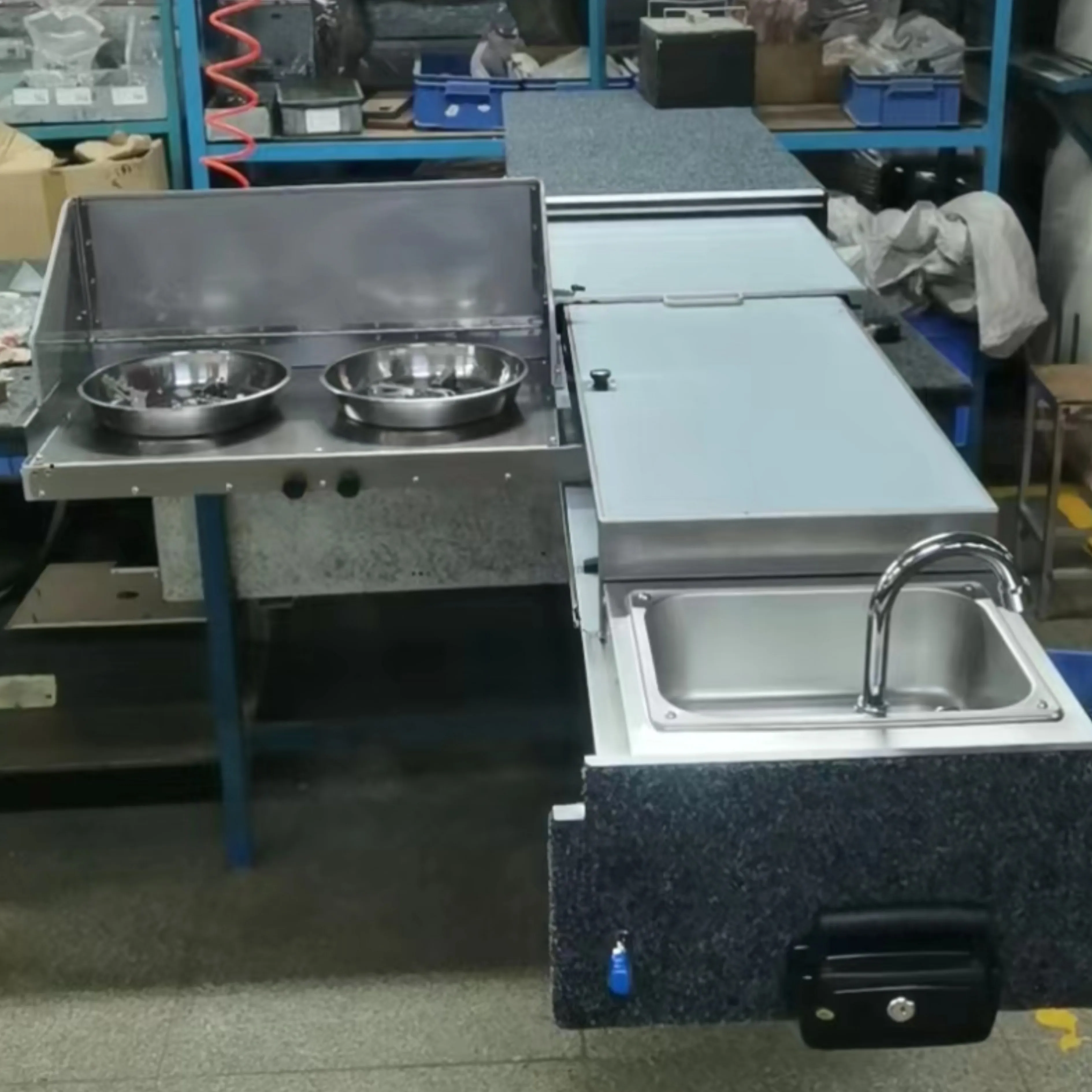 

4x4 Car Rear Cargo Storage System Modular Roller Drawer Car Truck Wagon Slide Kitchen With Gas Stove And Sink