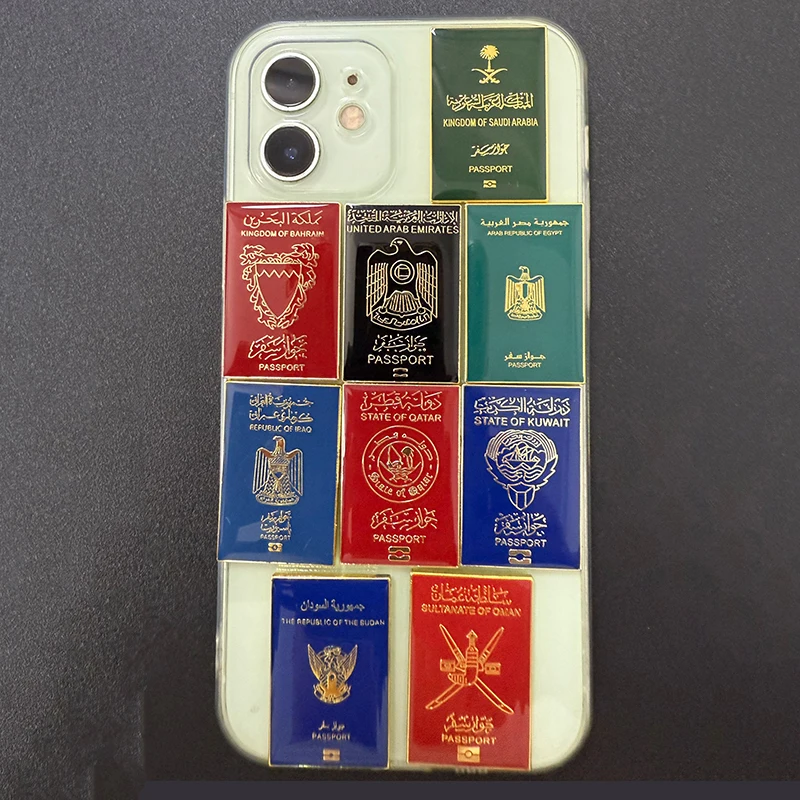 New Passport Mobile Phone 3M Sticker Badge Metal Pin Broooches Pins