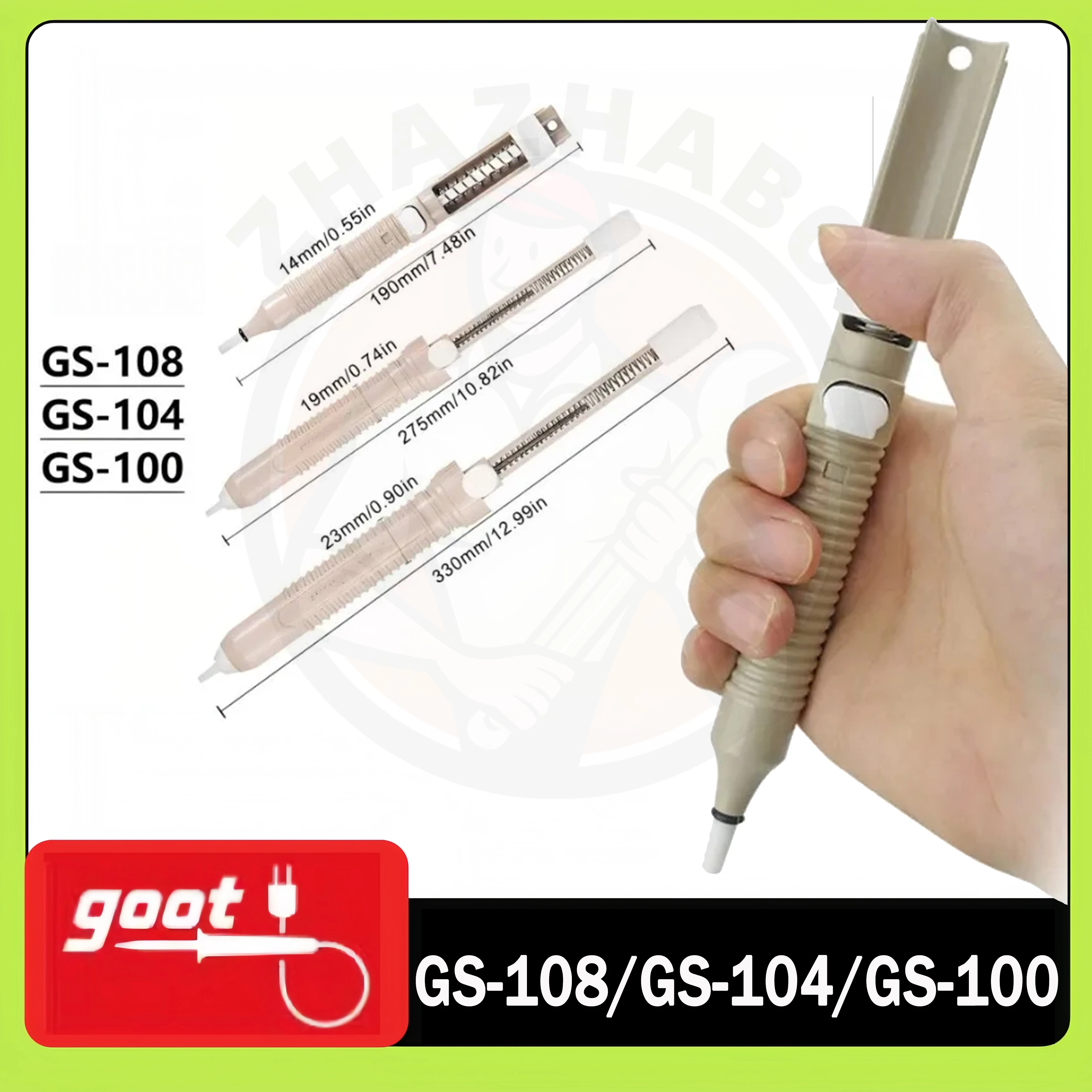 

GOOT GS-108/104/100 can manual suction pump - self-cleaning, light and powerful nozzle for PCB maintenance