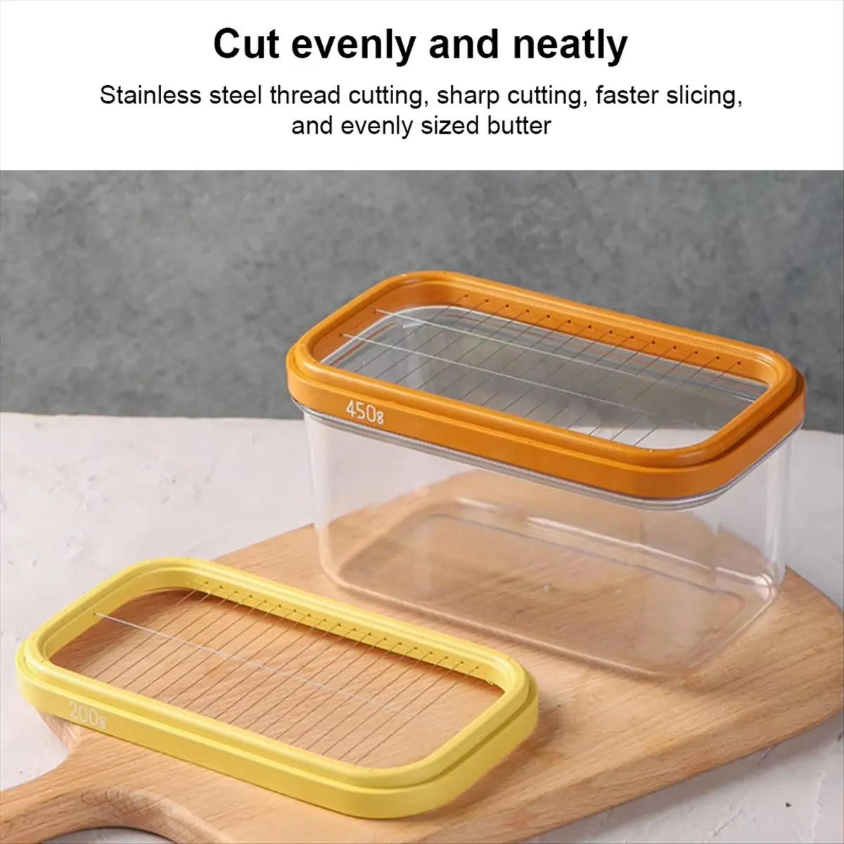 2026 Trend Butter cheese cutting -keeping box Rectangular Butter Dish With Cutter Butter Keeper for Easy Cutting